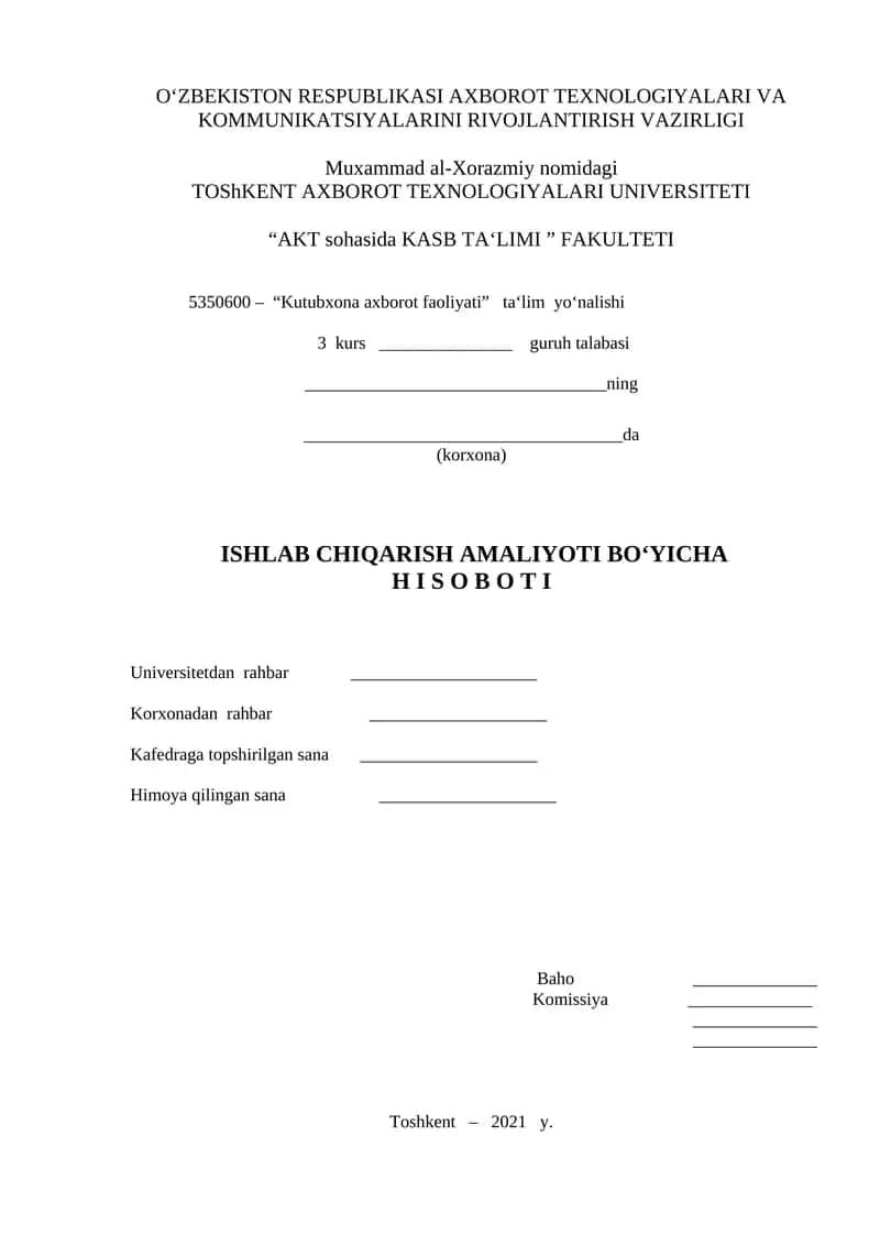 Kutubxona axborot faoliyati taʻlim yo‘nalishi