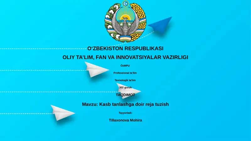 Kasb tanlashga doir reja tuzish