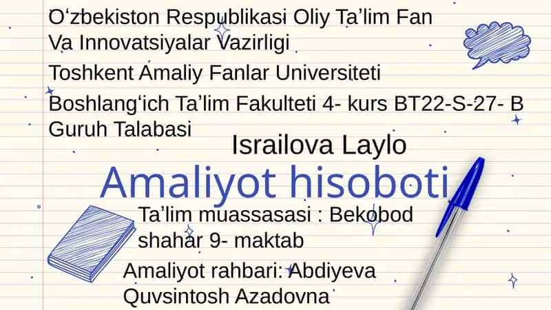 Amaliyot hisoboti