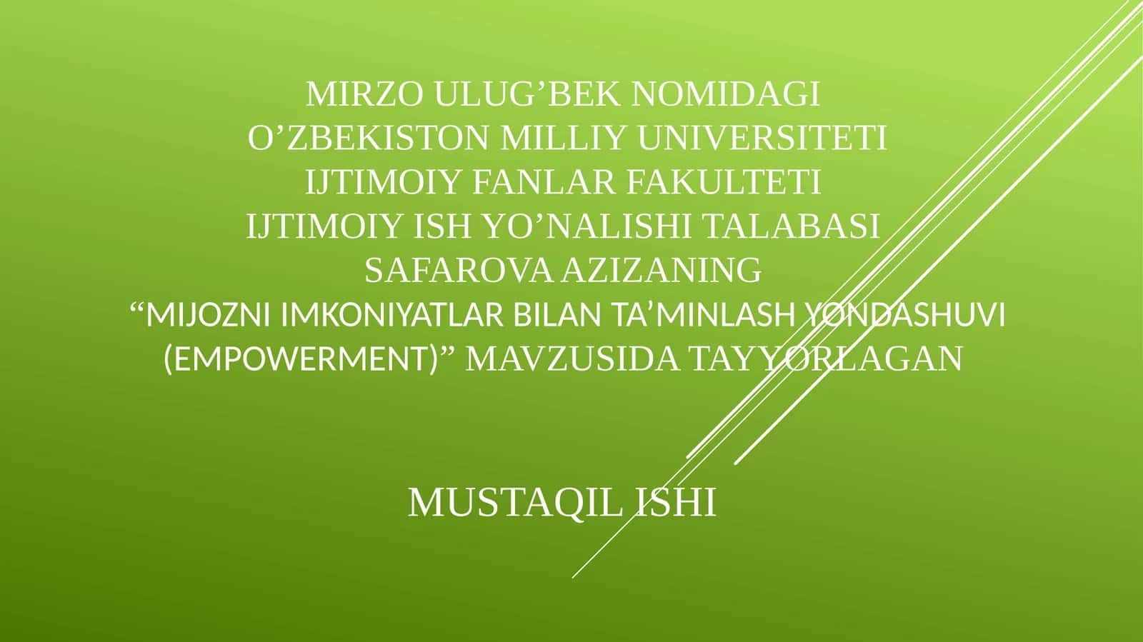 Mijozniimkoniyatlarbilanta’minlashyondashuvi (Empowerment)