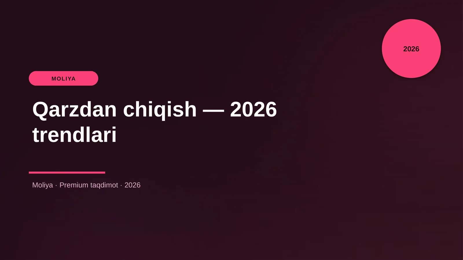 Qarzdan chiqish — 2026 trendlari
