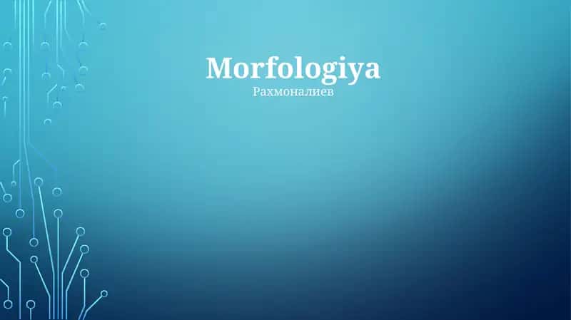 Morfologiya