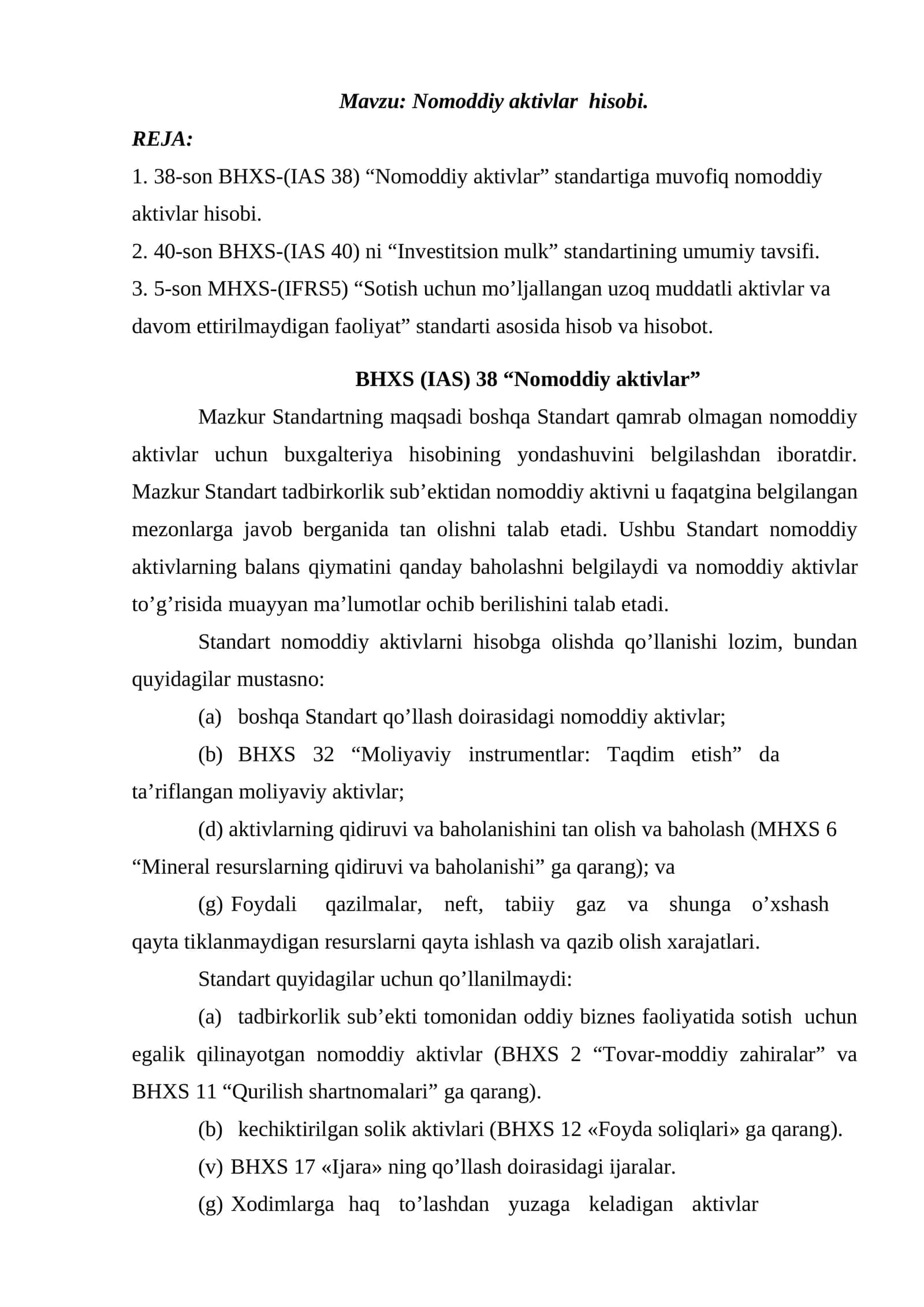 Nomoddiy aktivlar hisobi