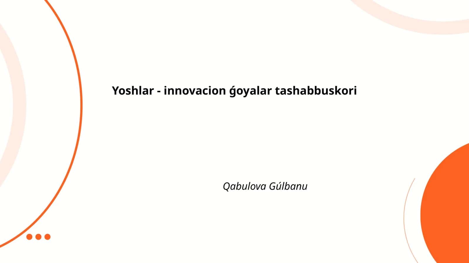 Yoshlar va texnologik innovatsiyalar