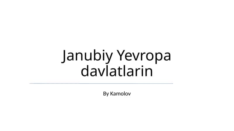 Janubiy Yevropa Mamlakatlari Madaniyati