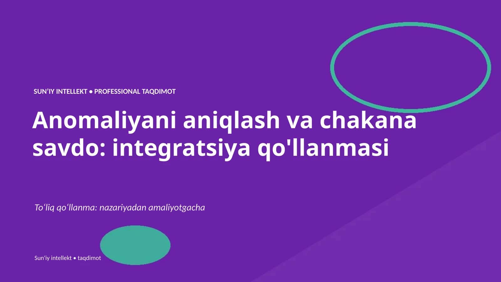 Anomaliyani aniqlash va chakana savdo: integratsiya qo'llanmasi