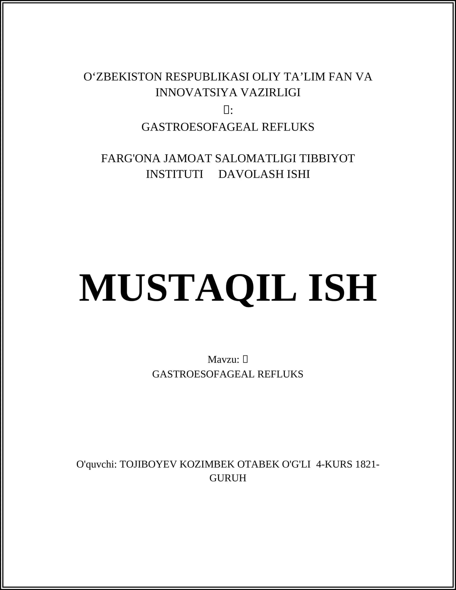 GASTROESOFAGEAL REFLUKS