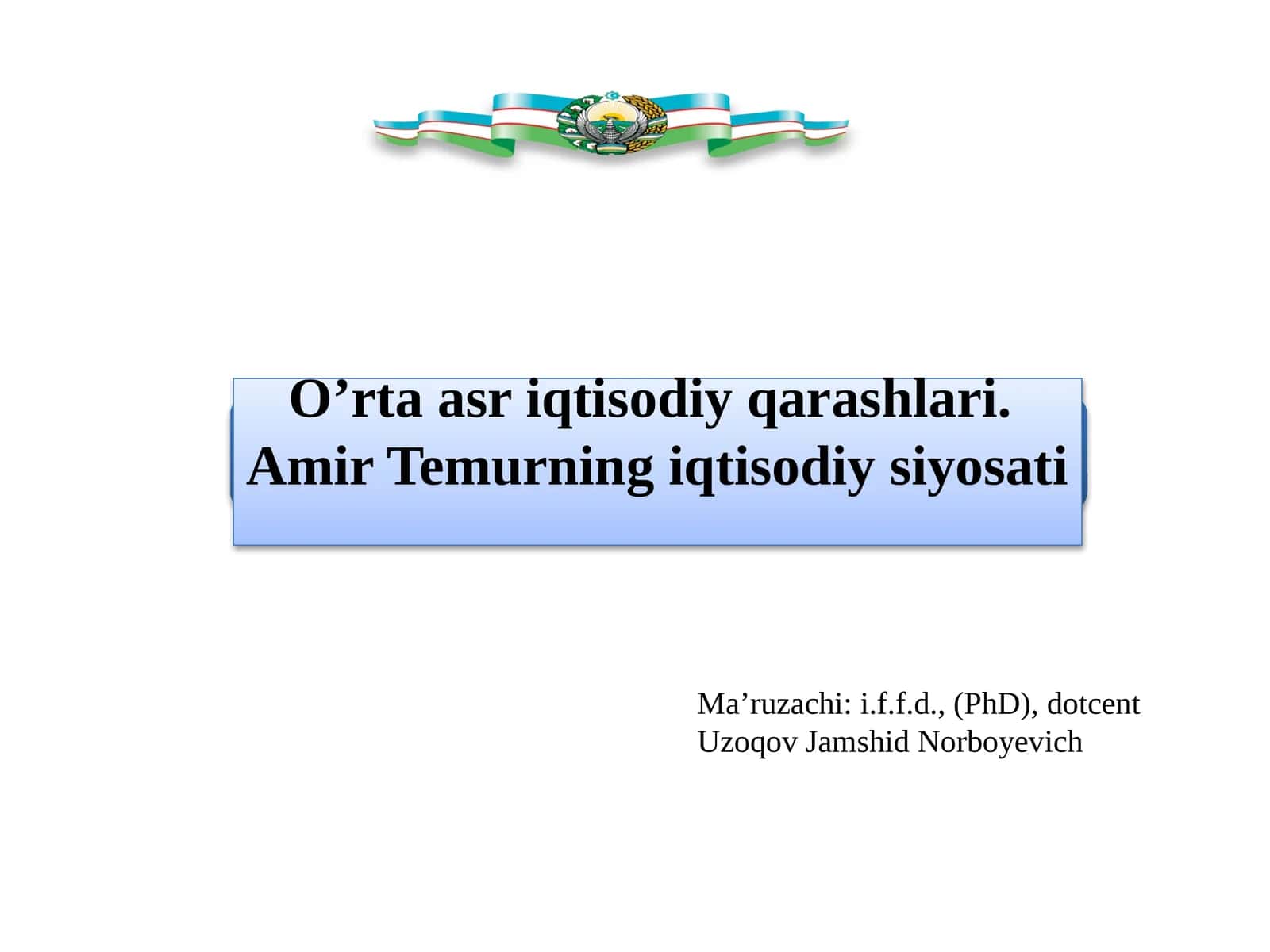 O’rta asr iqtisodiy qarashlari.Amir Temurning iqtisodiy siyosati
