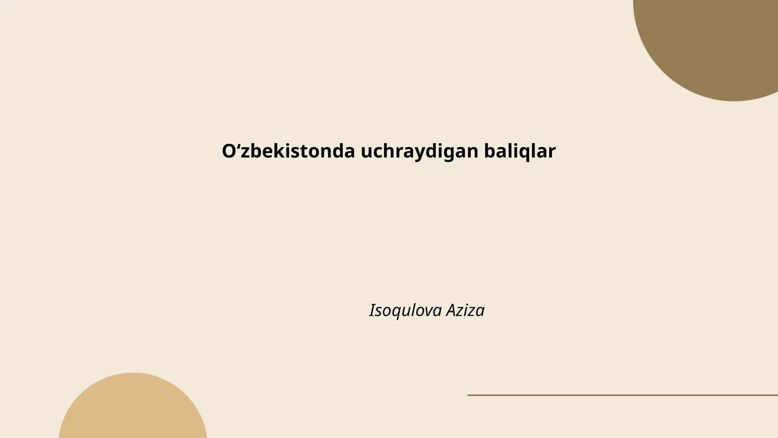Oʻzbekistonda uchraydigan baliqlar