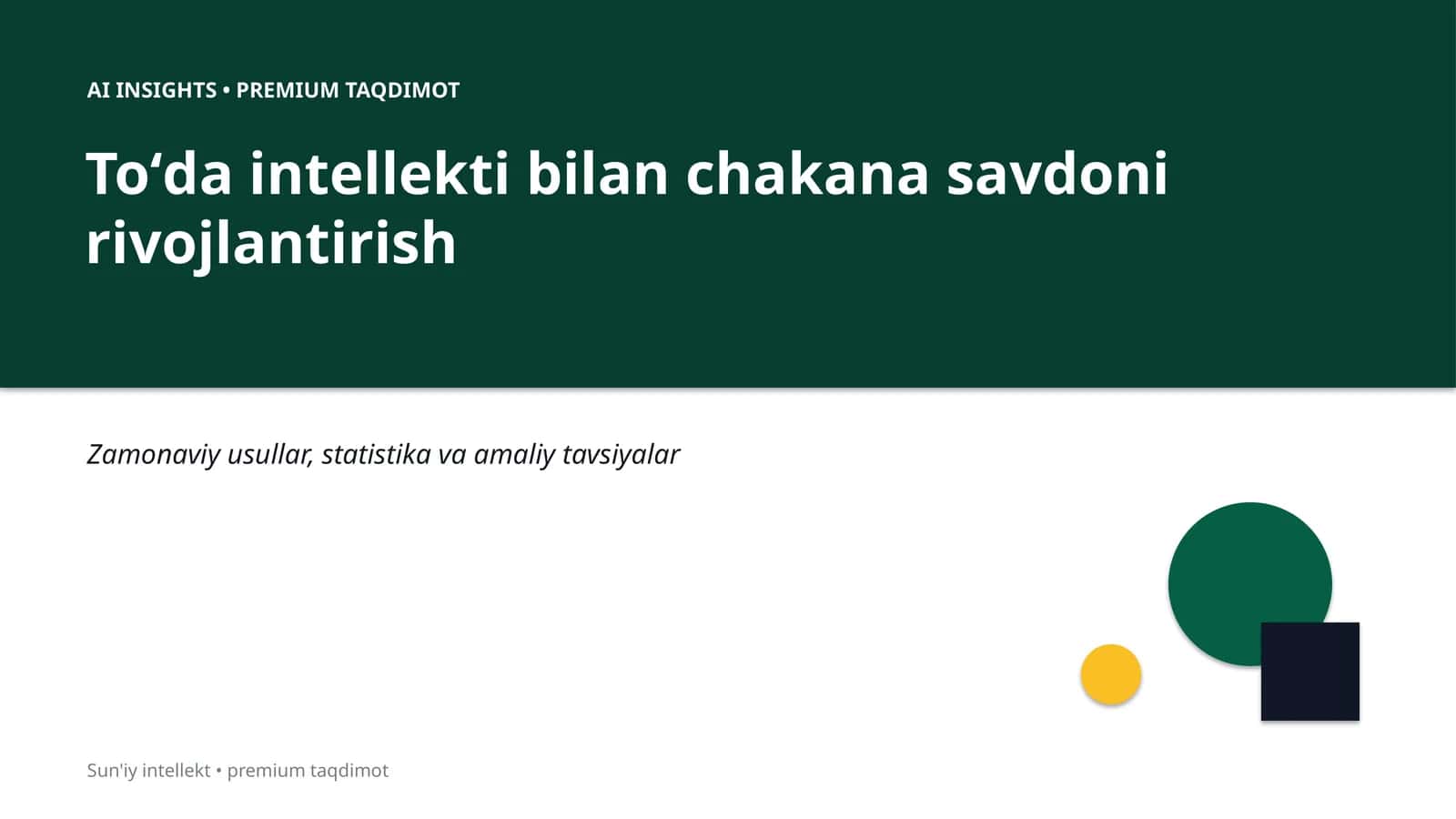 Toʻda intellekti bilan chakana savdoni rivojlantirish