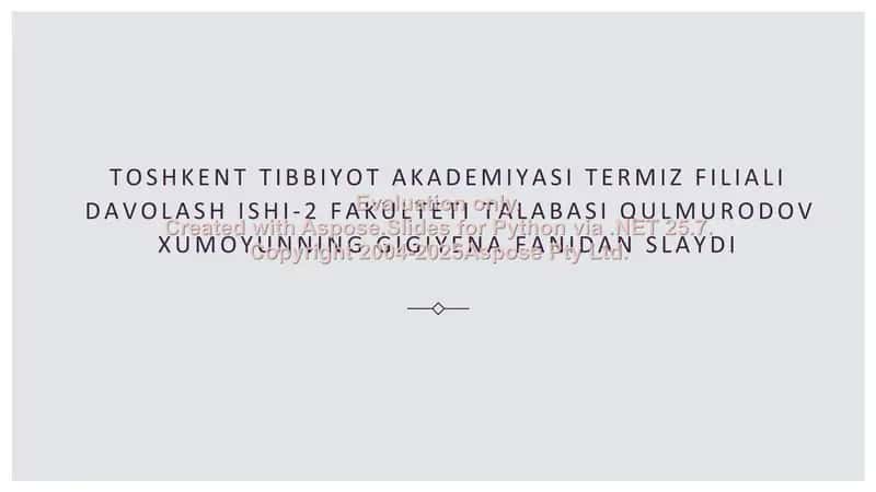 Kiyim- boshlar va oyoq kiyimlari gigiyenasi