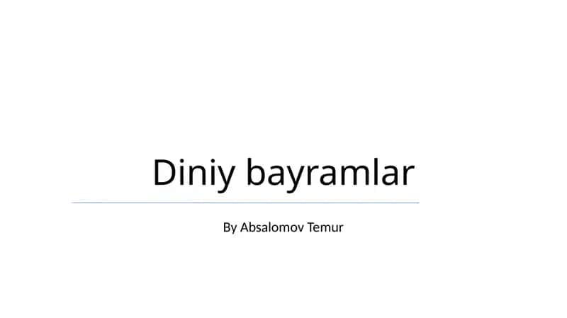 Diniy bayramlar