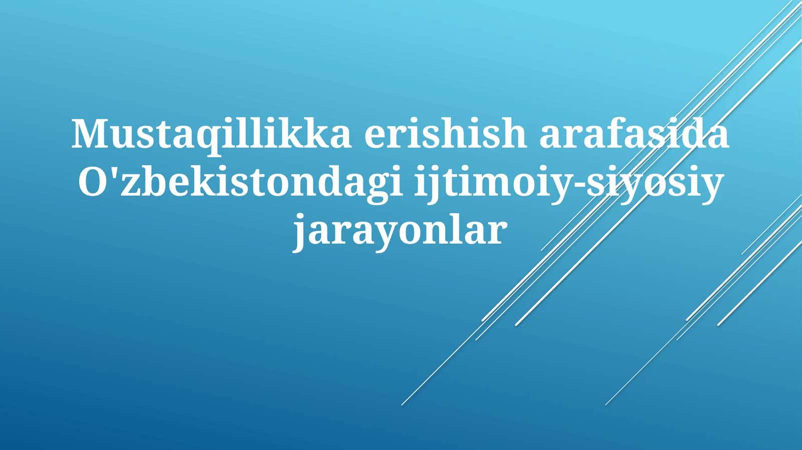Oʻzbekistonning siyosiy vaziyati
