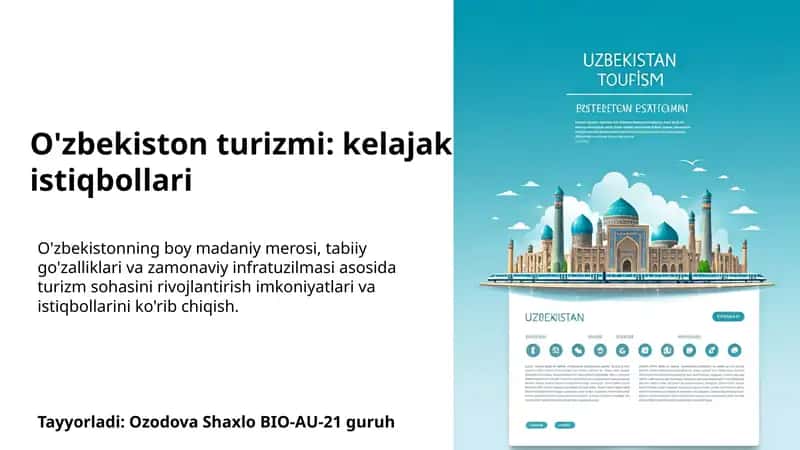 O'zbekiston turizmi: kelajak istiqbollari