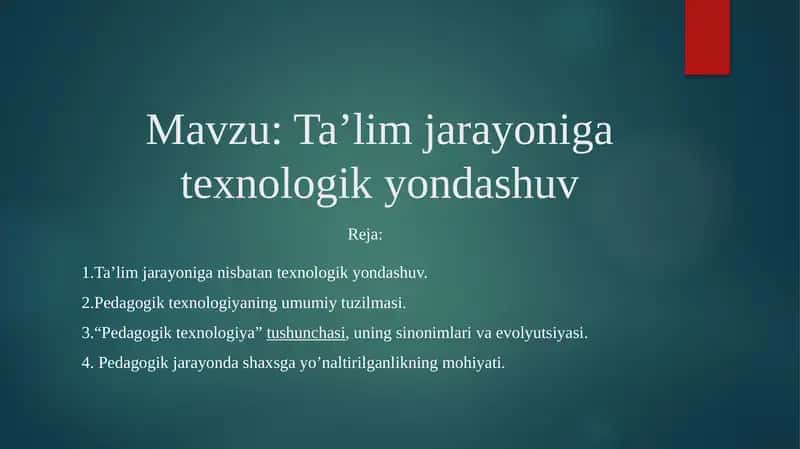 Pedagogik texnologiya