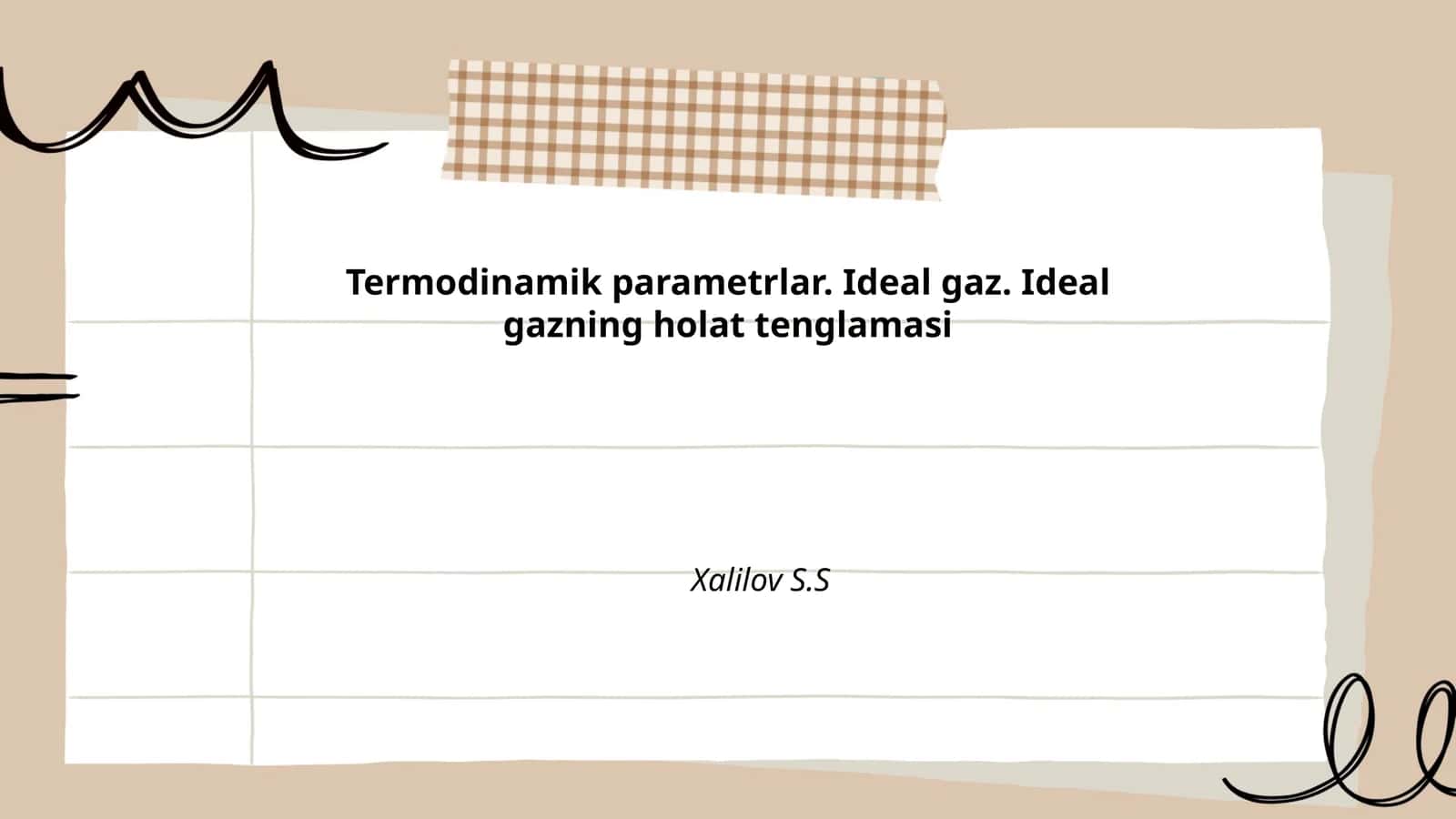 Ideal gazning holat tenglamasi