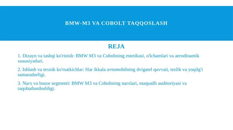 BMW-M3 va Cobolt