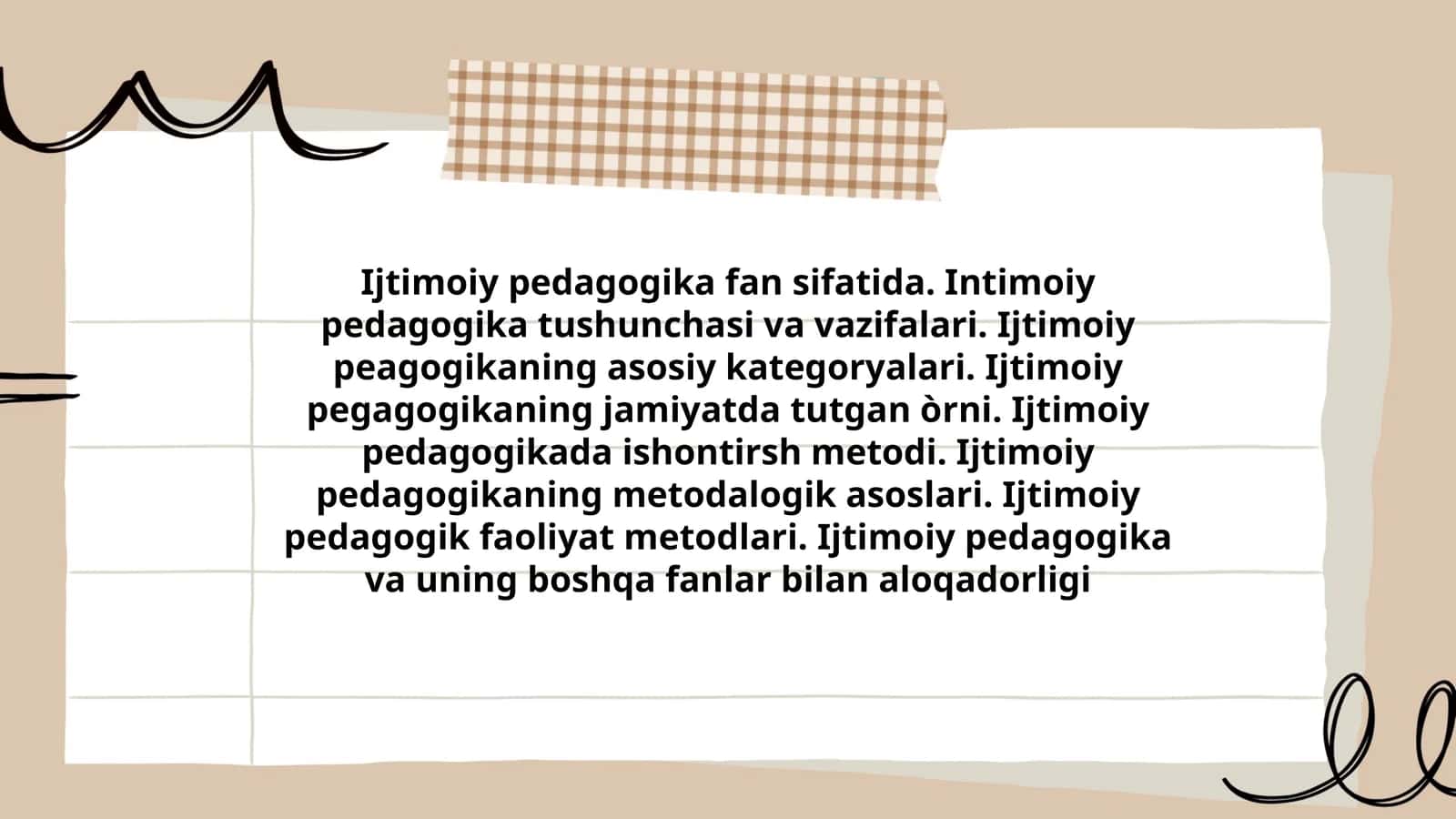Ijtimoiy pedagogika fanlari