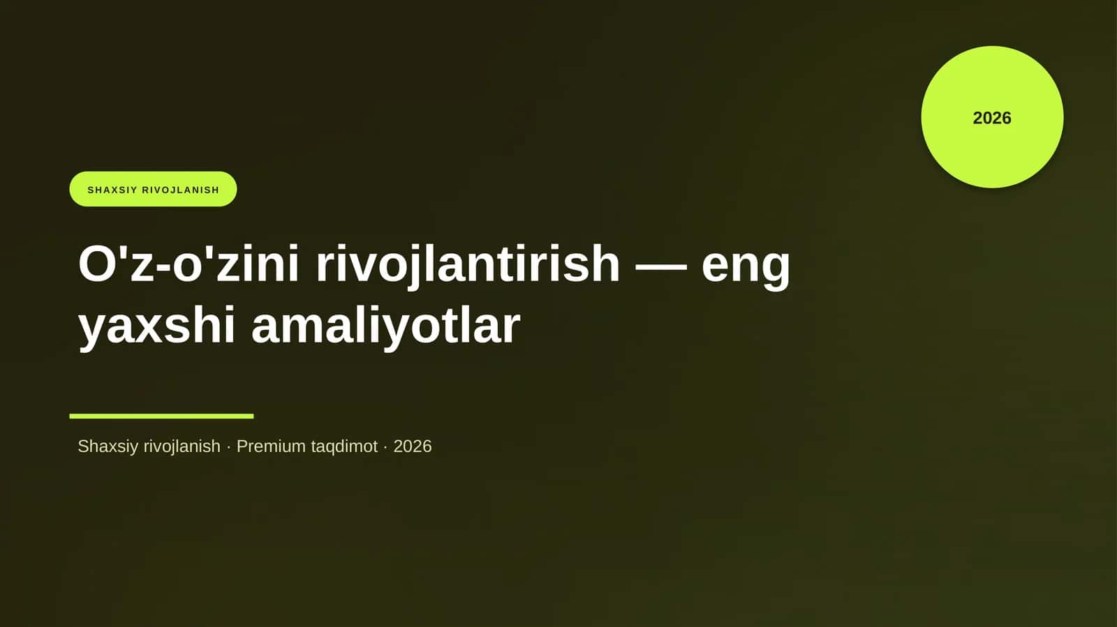 O'z-o'zini rivojlantirish