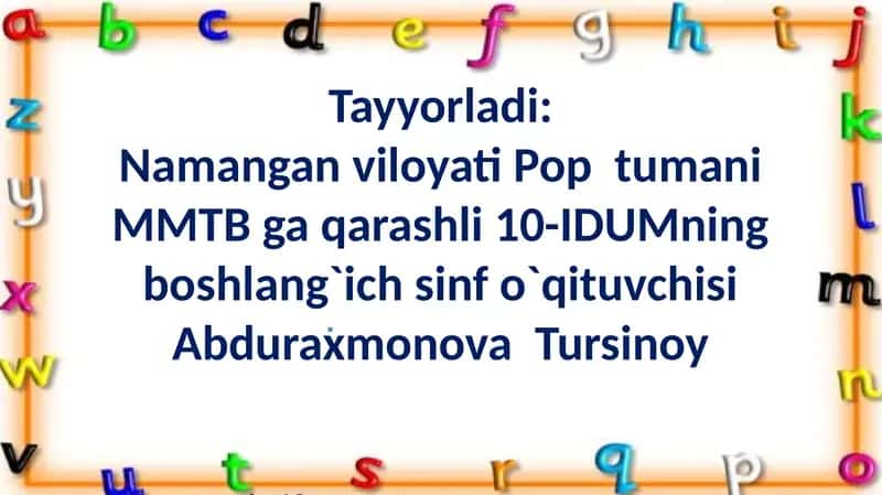 1-sinf Fan: O`qish savodxonligi Mavzu: Vatan himoyachilari 3-dars