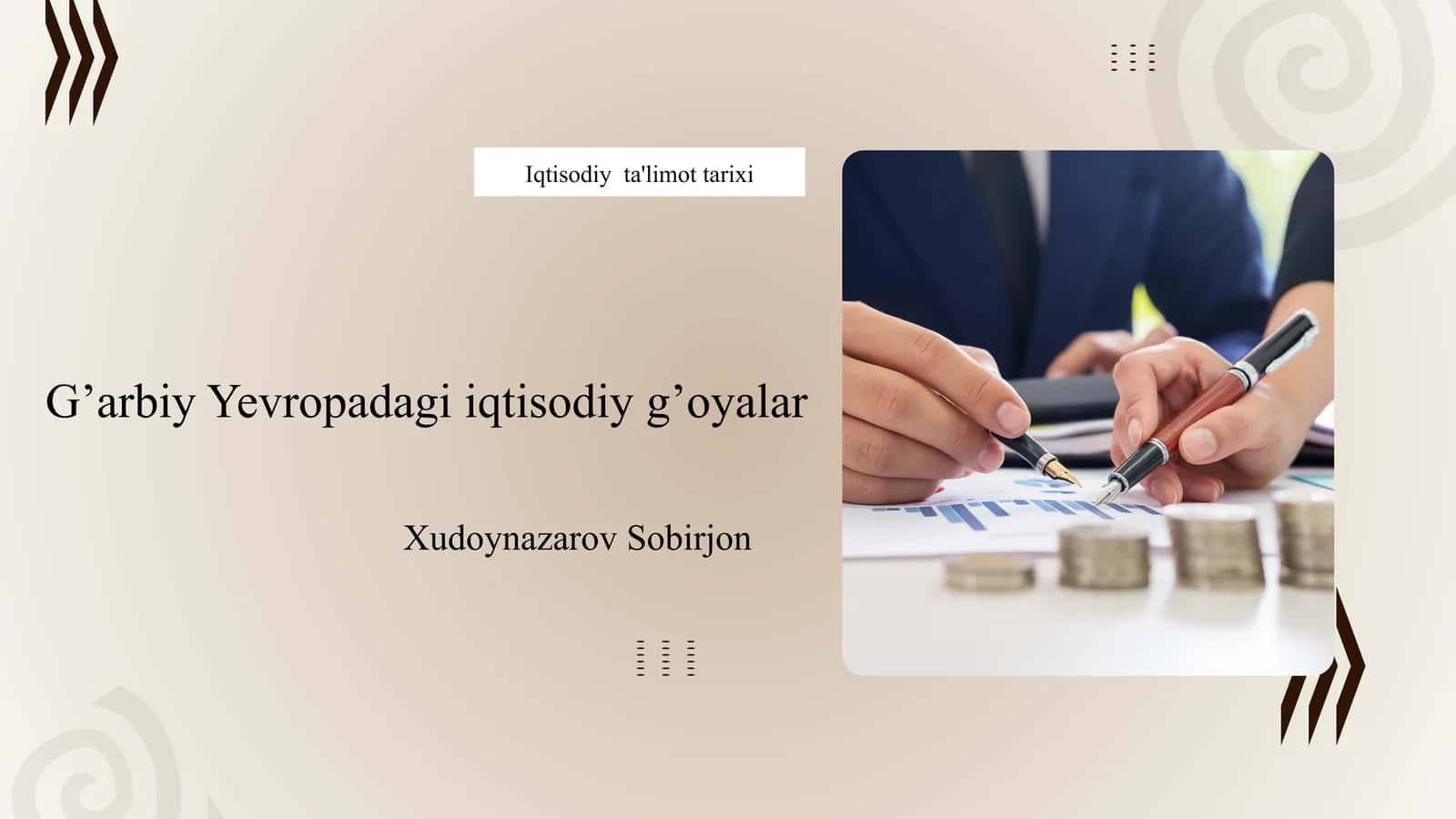 G’arbiy Yevropadagi iqtisodiy g’oyalar