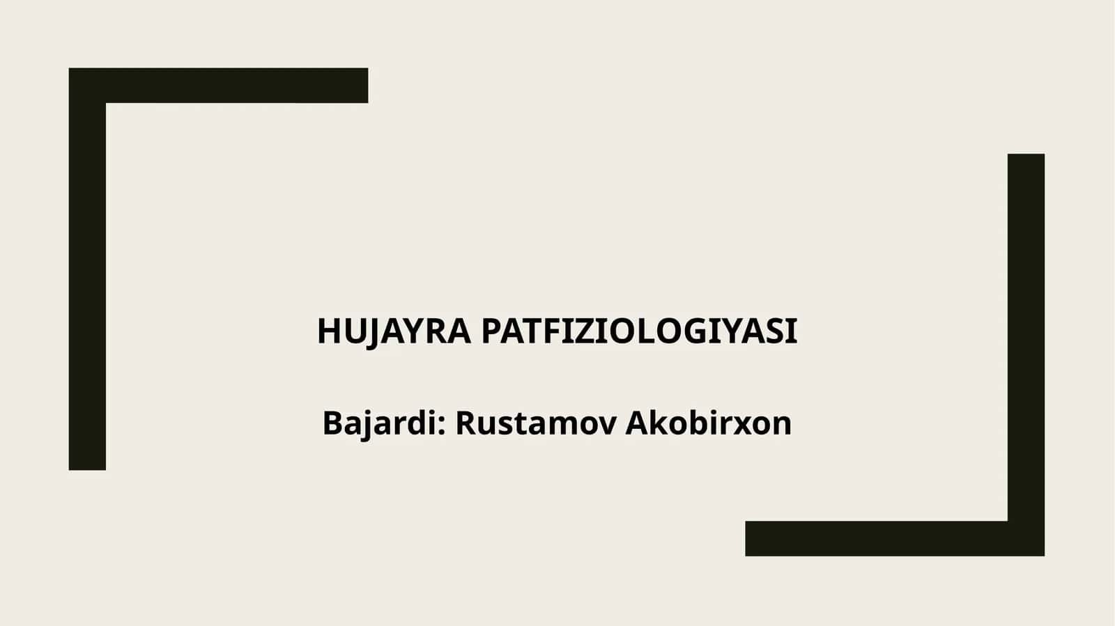 Hujayra patfiziologiyasi