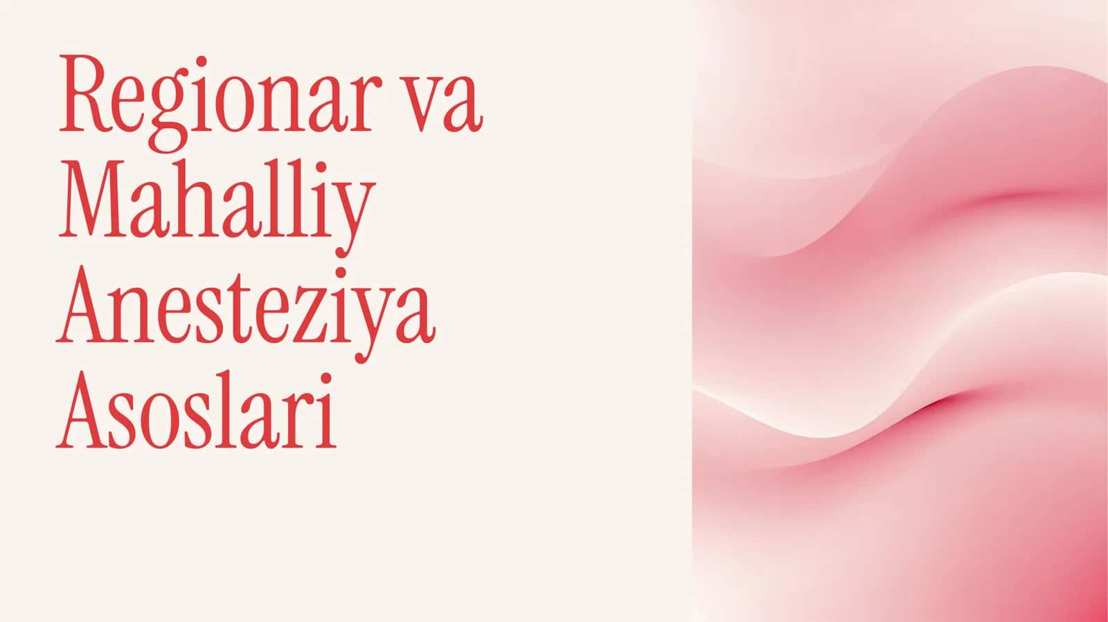 Anesteziya Asoslari
