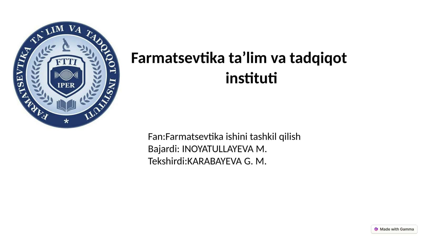 Farmatsevtika ta’lim va tadqiqot instituti