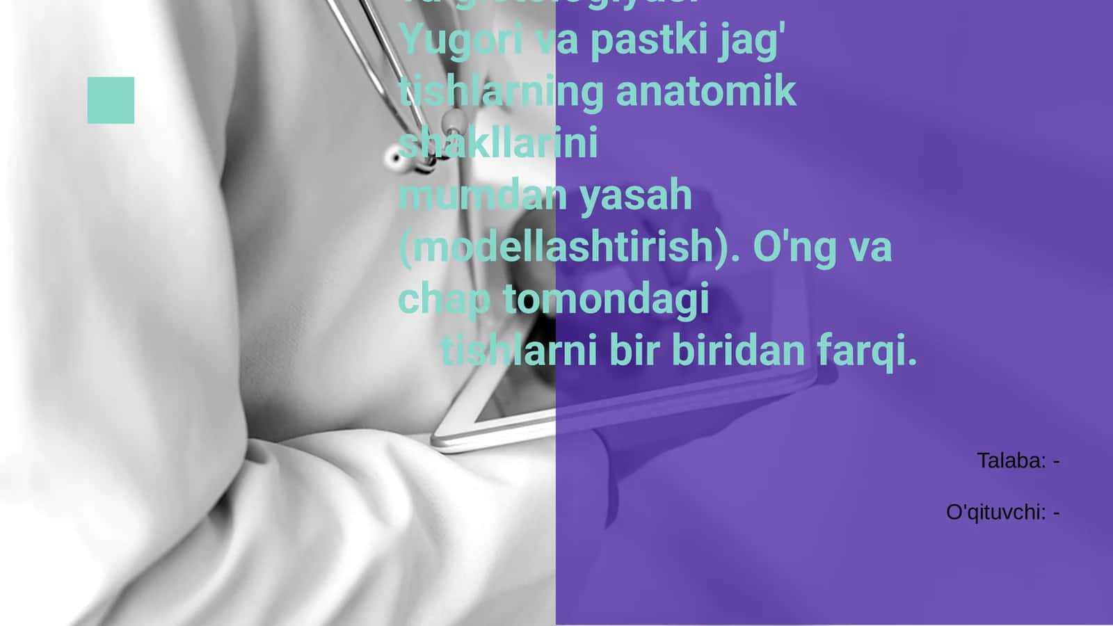 Tishlarning anatomiyasi va gistologiyasi
