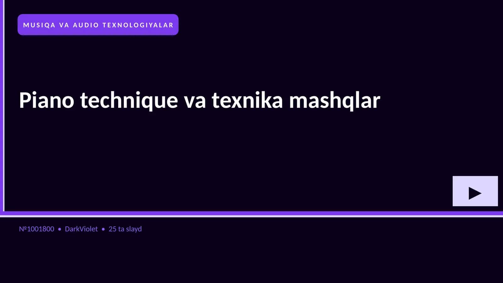 Piano technique va texnika mashqlar