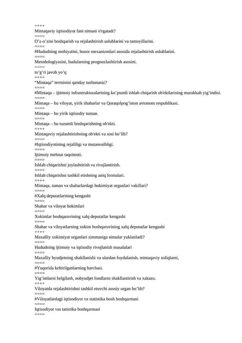 Mintaqaviy iqtisodiyot fani nimani o'rgatadi?