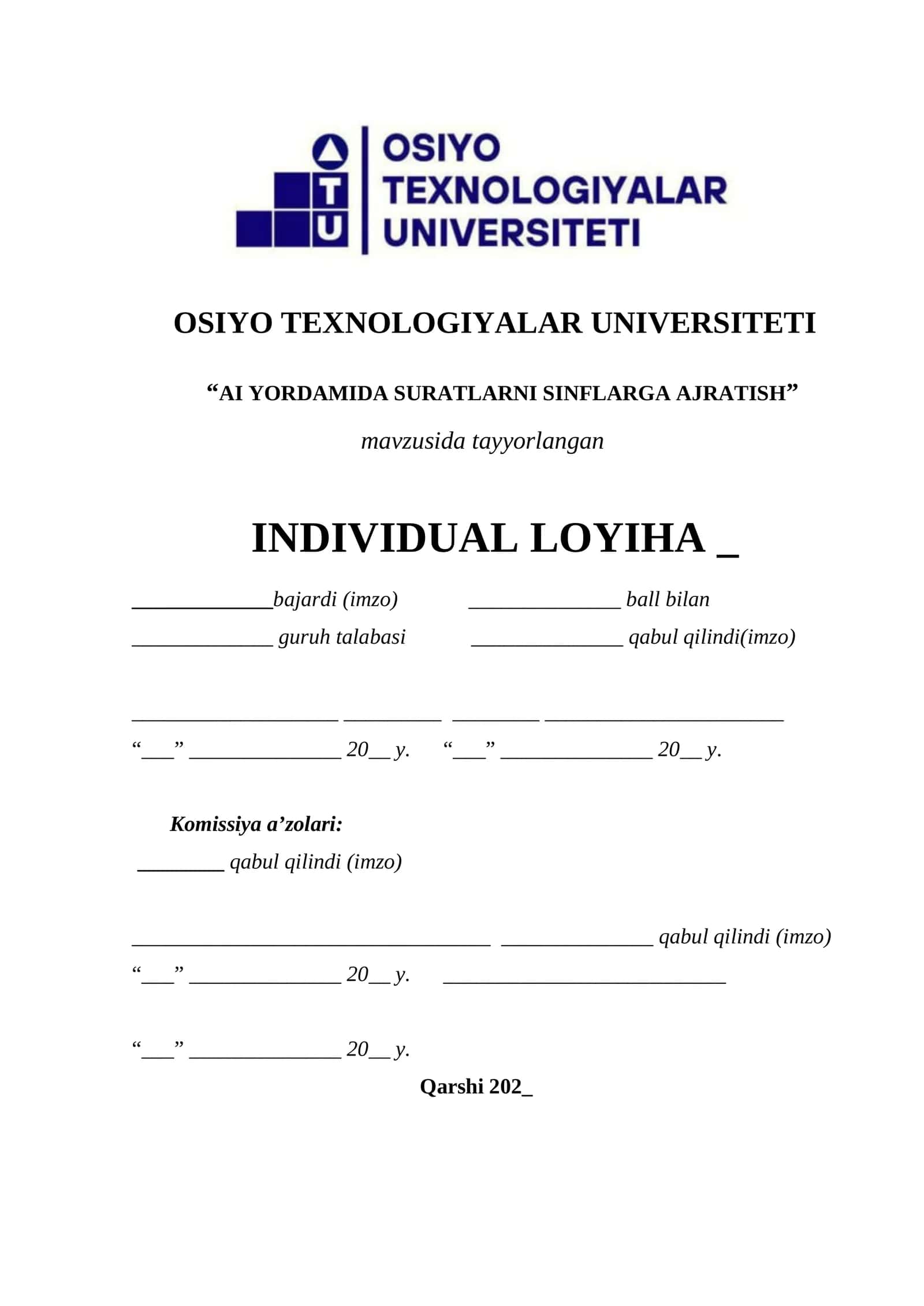 AI yordamida suratlarni sinflarga ajratish