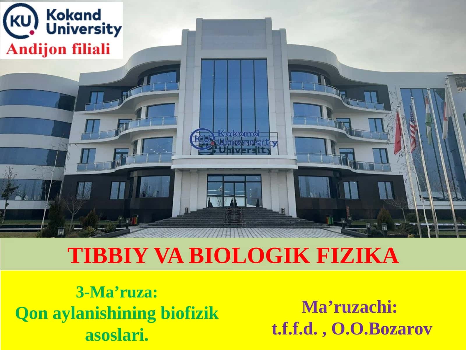 Qon aylanishining biofizik asoslari. Tibbiyvabiologikfizika
