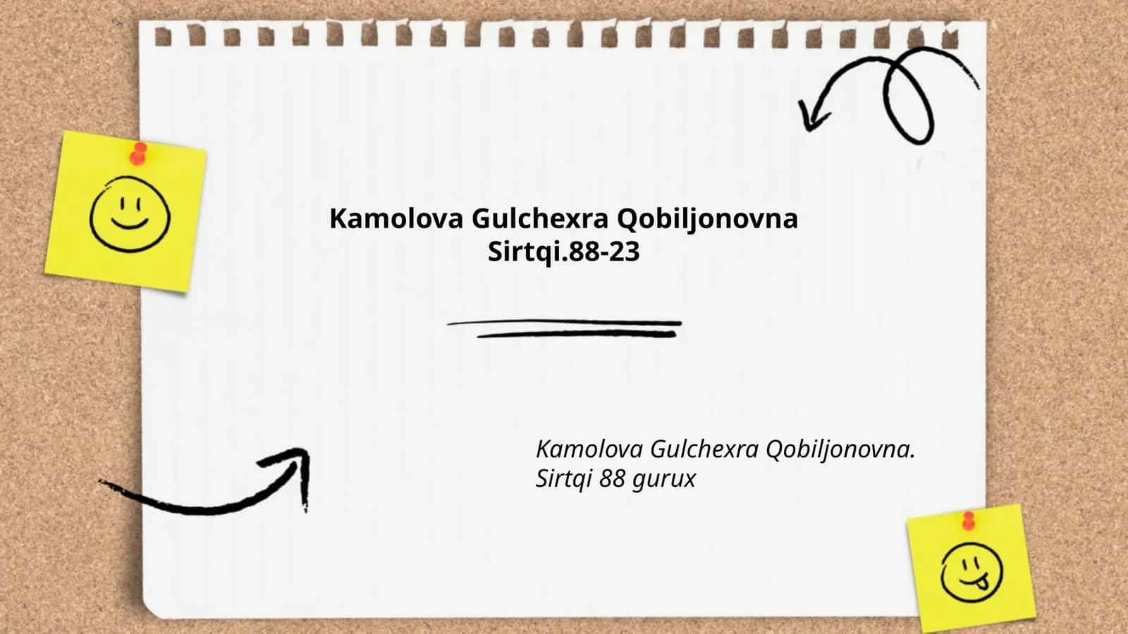 Kamolova Gulchexra Qobiljonovna