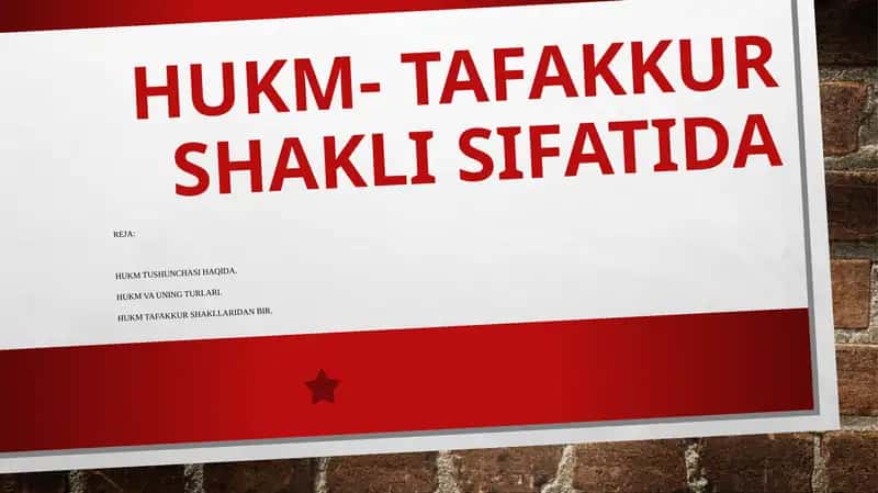 Hukm va uning turlari