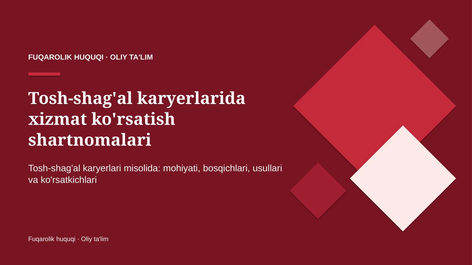 tosh shag'al karyerlarida xizmat ko'rsatish shartnomalari 9826
