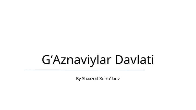 GʻAznaviylar Davlati