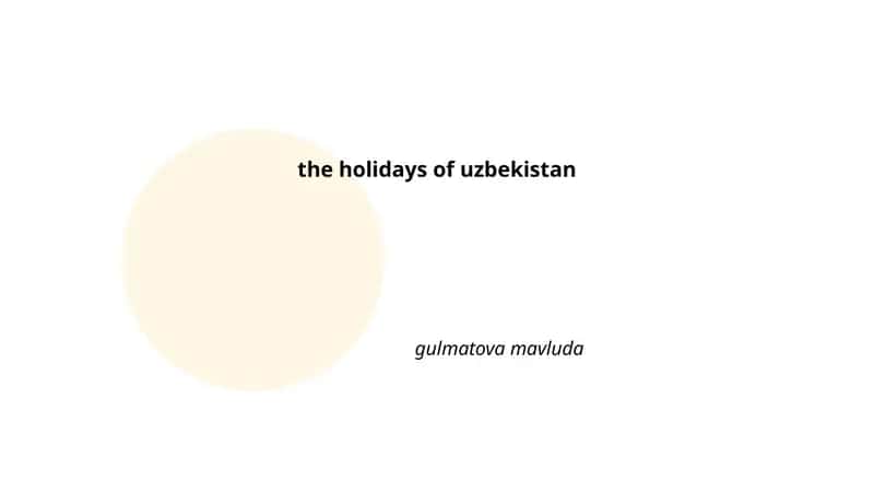 the holidays of uzbekistan