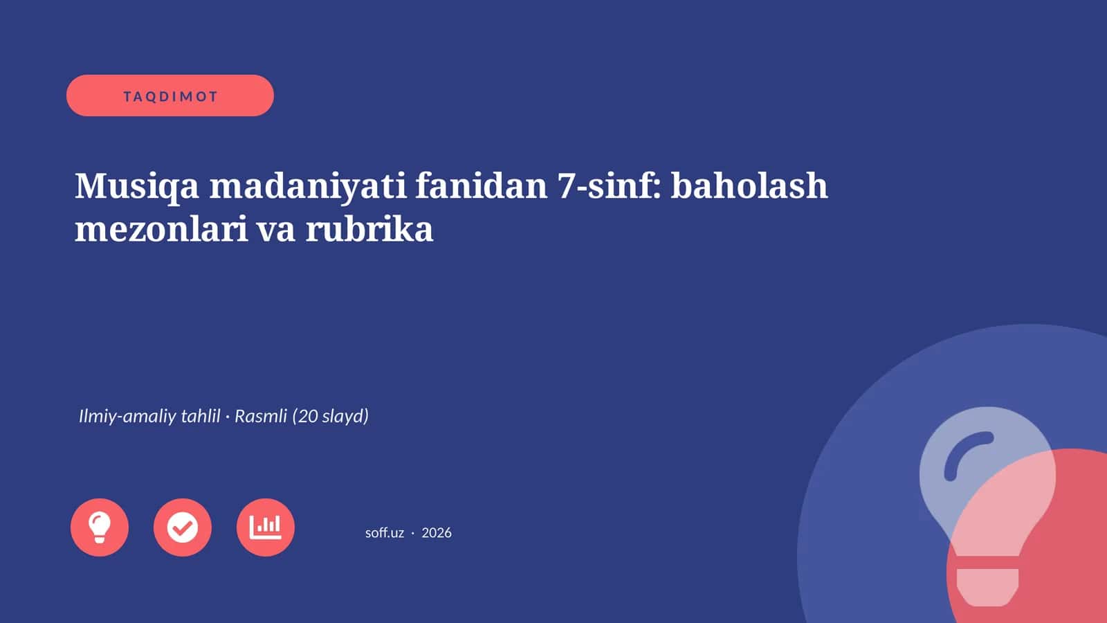 Musiqa madaniyati fanidan 7-sinf: baholash mezonlari va rubrika