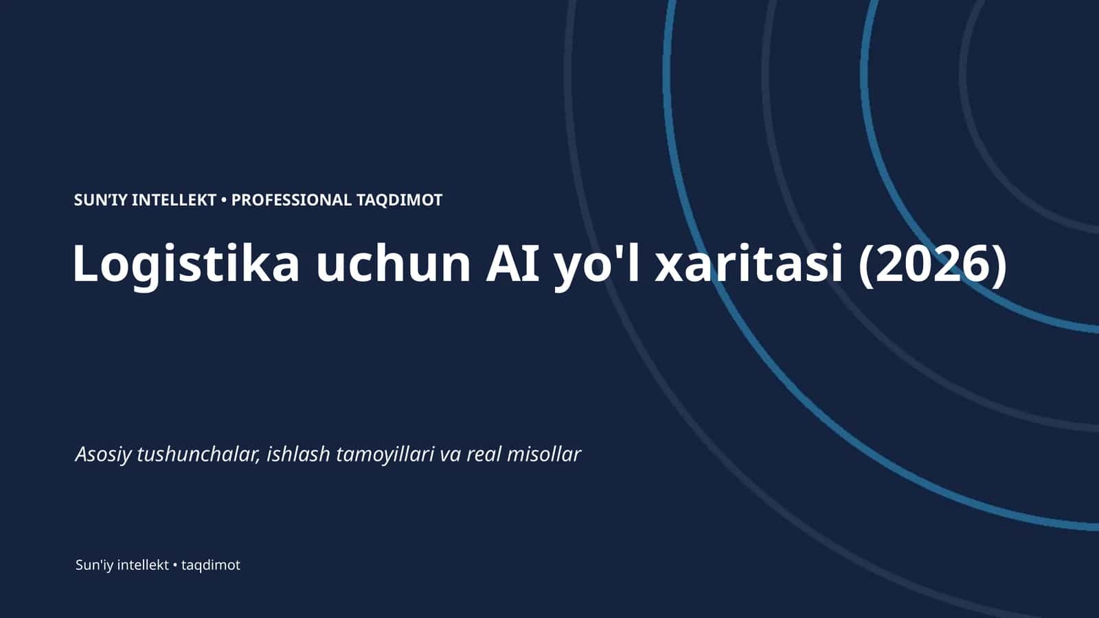 Logistika uchun AI yo'l xaritasi (2026)