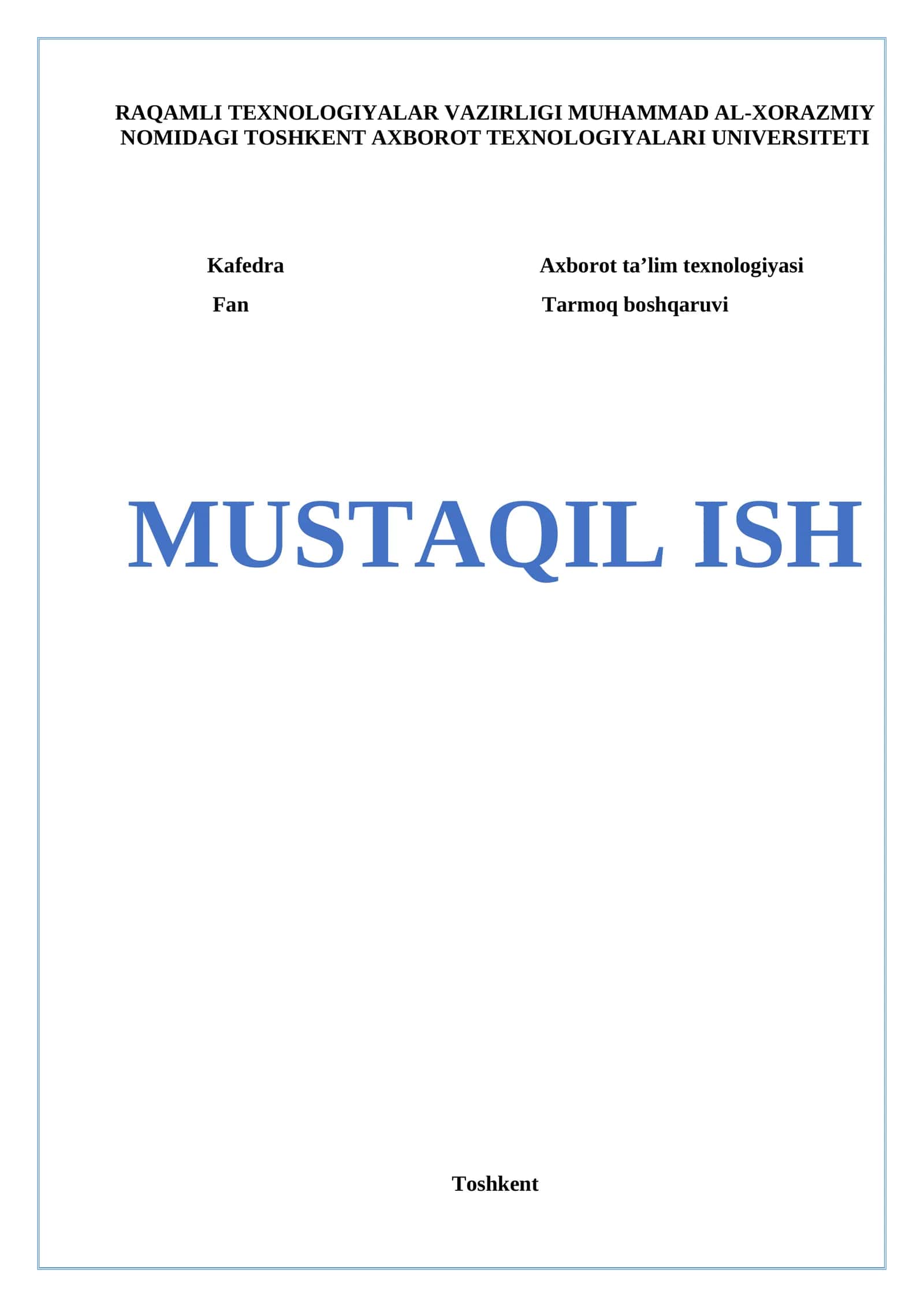 Tarmoqda axborotni himoya qilish
