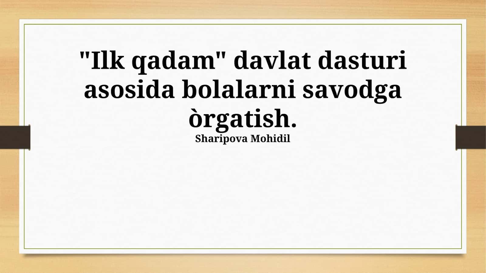"Birinchi Qadam" Dasturi