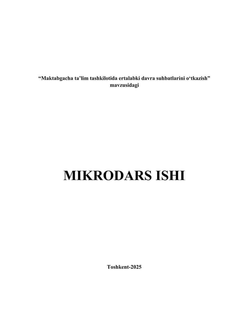Maktabgacha ta’lim tashkilotida ertalabki davra suhbatlari