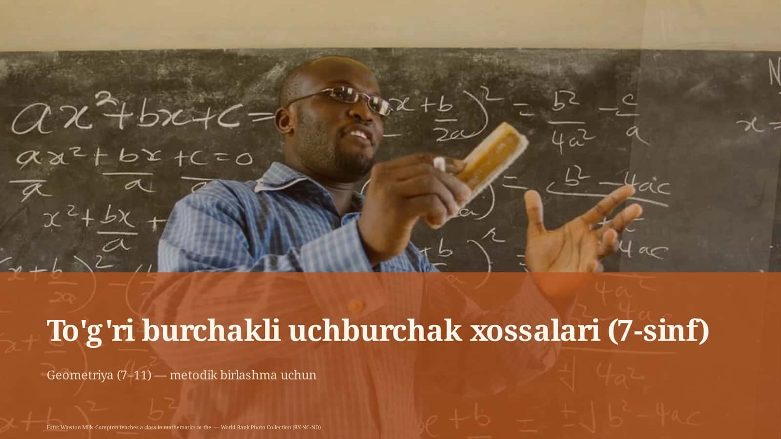 To'g'ri burchakli uchburchak xossalari (7-sinf)