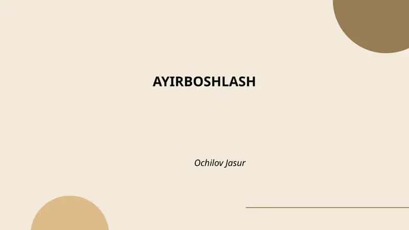 Ayirboshlashning Tarixi