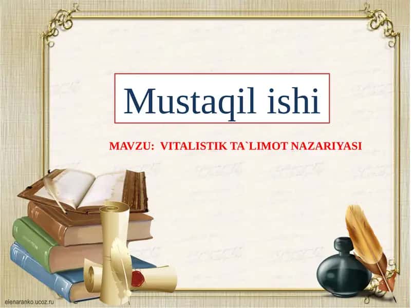 Vitalistik talimot nazariyasi