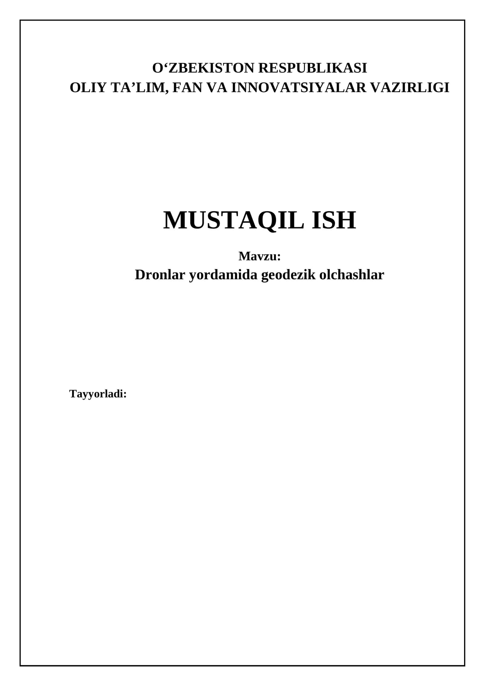 Dronlar yordamida geodezik olchashlar