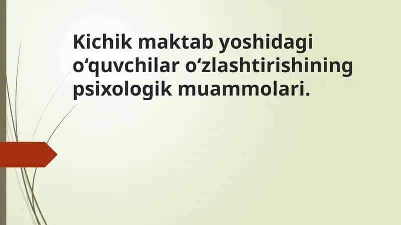 Kichik maktab yoshidagi o‘quvchilarni o‘zlashtirishining psixologik muammolari