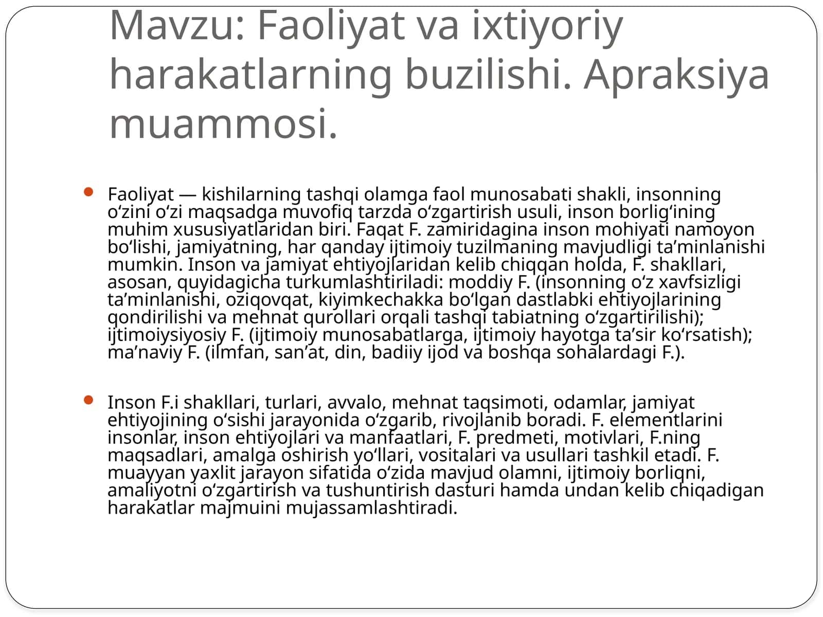 Apraksiya muammosi