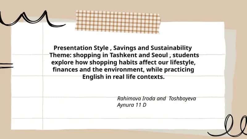 Presentation Style, Savings and Sustainability